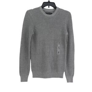 INC Mens Knit Crewneck Pullover Letter Sweater Heather Gray XS